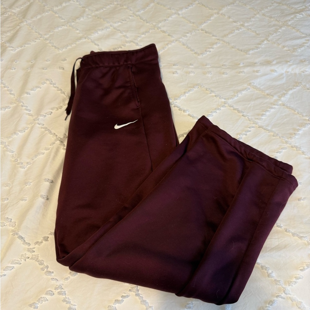 Nike Maroon Jogger Pants with White Swoosh